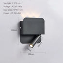Axyaa LED Wall Lamp USB Charging Minimalist Bedroom Reading Light