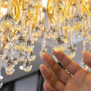 Axyaa Crystal Water Drop Branch Pendant Light Luxury Lamps for Living & Dining Room