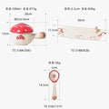 Axyaa Mushroom Handle Bowl with Lid and Spoon Set for Breakfast and Desserts