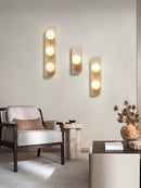 Axya Stone LED Wall Lamp, Bedroom Bedside Light, Round Bulb Fixture