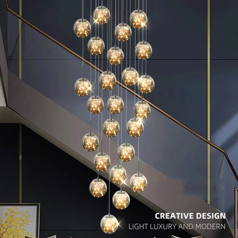 Axyaa Nordic Stair Chandelier Pendant Lights for Living, Bedroom, and Dining Room