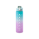 Axyaa Gradient Color Sports Water Bottle with Straw and Handle