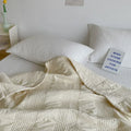Axyaa Quilted Cotton Sand Washed Bed Cover - Cream Padded Sheets
