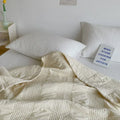 Axyaa Quilted Cotton Sand Washed Bed Covers Cream Padded Sheets Tatami Mats
