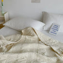 Axyaa Quilted Cotton Sand Washed Bed Covers Cream Padded Sheets Tatami Mats