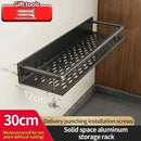 Axyaa Aluminum Wall Mounted Kitchen Spice Organizer Bathroom Toiletries Storage Rack