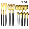 Axyaa 16-Piece Stainless Steel Tableware Set for Home, Hotel, and Restaurant