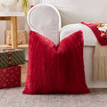 Axyaa Christmas Deer Star Pillow Cover - Cozy Soft Plush Striped 45x45cm