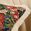 Axyaa Floral Cotton Linen Throw Pillowcase - 45x45 Jacquard Cushion Cover