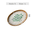 Axyaa Light Luxury Shell Inlaid Rattan Storage Basket Tray