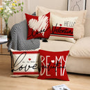 Axyaa Linen Cushion Cover 45x45 for Modern Living Room Decor & Sofa - Valentine's Day Theme