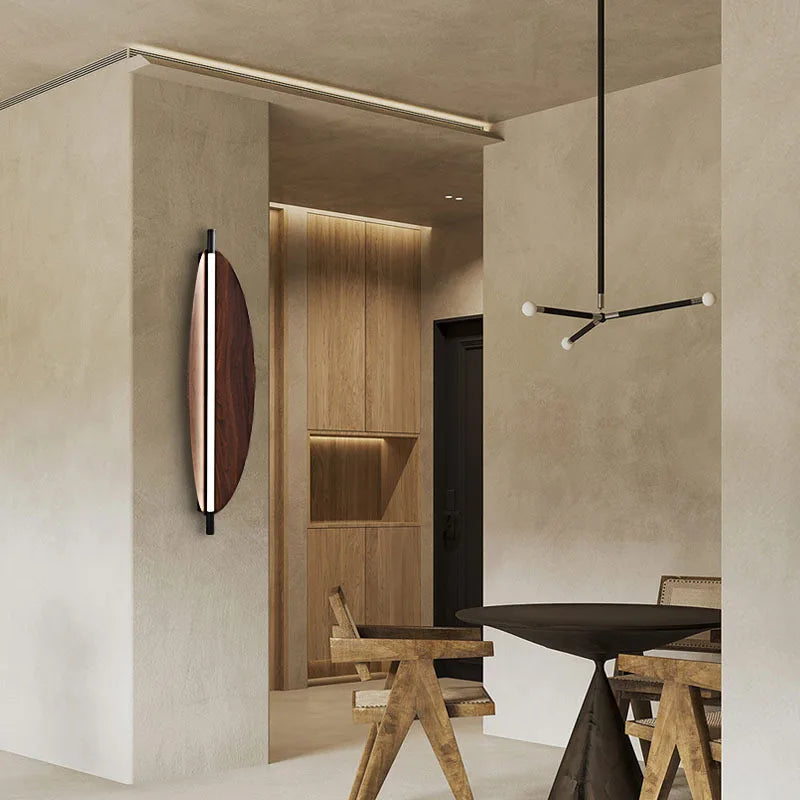 Axyaa Wood Grain Led Wall Lamp: Minimalist Nordic Style Home Decor Fixture