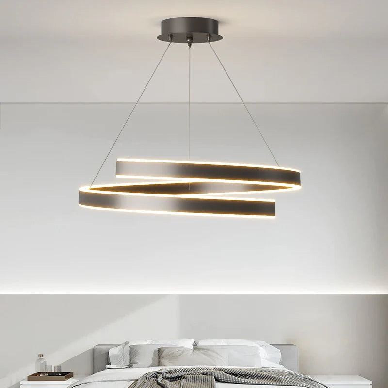 Axyaa Simple Black/White Chandelier for Living, Dining, & Kitchen Lighting