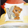 Axyaa Cartoon Bear Alphabet Print Cushion Cover - Children's Room Decor