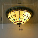 Axyaa Pastoral Glass Ceiling Lamp - European Style Colorful Round Fixture