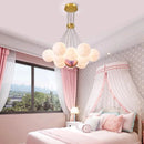 Axyaa Moon Lampshade Ceiling Chandelier LED Hanging Light Home Decor for Bedroom