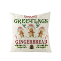 Axyaa Christmas Gingerbread Car Tree Print Pillowcase for Festive Home Decor