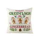 Axyaa Christmas Gingerbread Car Tree Print Pillowcase for Festive Home Decor