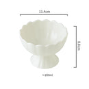 Axyaa High-Legged Ceramic Dessert Bowl 200ml - Ideal for Smoothies, Ice Cream, and Jams