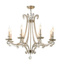 Axyaa Crystal Chandelier: French-style Silver LED Pendant Light, Retro E14 Bar Lamp
