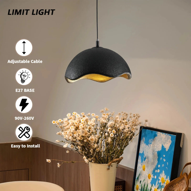 Axyaa Wabi Sabi LED Pendant Light - Modern Ceiling Chandelier for Dining Room, Bedroom