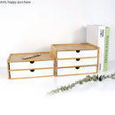 Axya Bamboo Desktop Organizer Box with Double Layers