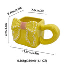 Axyaa Floral Bow Ceramic Coffee Cup - Exquisite 3D Design, Perfect for Tea or Milk