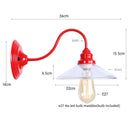 Axyaa Vintage Loft LED Wall Lamp Red Clear Glass Stair Light Fixtures