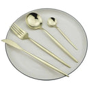 Axyaa 24-Piece Stainless Steel Champagne Gold Cutlery Set