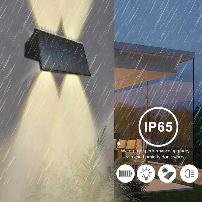Axyaa Solar Fence Lights: Up Down RGB Luminous Outdoor Garden Wall Lamps