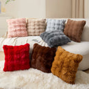 Axyaa Bubble Rabbit Fleece Pillowcase: Cozy Solid-Color Plush Cushion Cover for Autumn/Winter