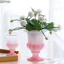 Axyaa High Glass Vase Flowers Arrangement Hydroponic Art Ornament Craft