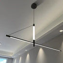 Axyaa LED Strip Pendant Lights - Modern Black Hanging Lamps for Dining Hall
