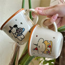 Axyaa Happy Bear Ceramic Coffee Mug, Cute Kawaii Design, Perfect Gift for Couples