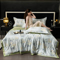 Axyaa Tencel Summer Quilt Set - Cool Silk Single-Piece Printed Quilt