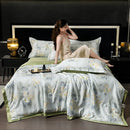Axyaa Tencel Summer Quilt Set - Cool Silk Single-Piece Printed Quilt