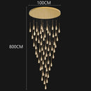 Axyaa Crystal Chandelier Stair Pendant Lamp Living Room Pendant Lights
