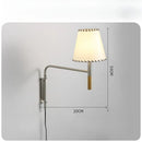 Axyaa Silver Metal Sconce with White Cloth Lampshade LED Light