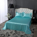 Axyaa Silky Satin Queen Bed Sheet Set Luxury Solid High End Rayon Sheets
