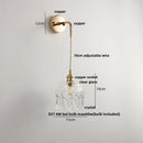 Axyaa Clear Glass LED Wall Lamp Modern Crystal Light for Living Room