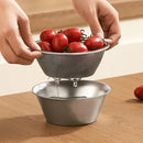 Axyaa Stainless Steel Drain Basket Set for Kitchen Straining and Washing
