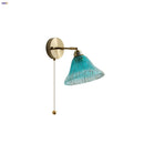 Axyaa Blue Glass Wall Sconce Nordic Modern Rotate Stair Light