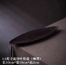 Axyaa Leaf Shape Ceramic Dim Sum Plate for Liuyun Commercial Strip Bread