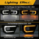 Axyaa LED DRL Turn Signal Lights for Ford Ranger T9 XL XLT SPORT Platinum Wildtrak