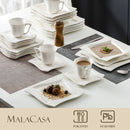 Axya White Porcelain Dinnerware Set for 6/12 People