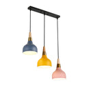 Axyaa Nordic Wood Handle Chandelier Pendant Light