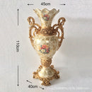 Axyaa Retro Countryside Vase: Luxurious Resin Flower Decoration for Home Living Room.