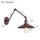 Axyaa Industrial Iron Long Arm LED Wall Sconce - E27 Socket