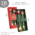Axyaa Cartoon Santa Claus Spoon & Fork Set in Gift Box