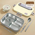Axyaa Stainless Steel Lunch Container, 4/5 Compartment Sealed Student Lunch Box